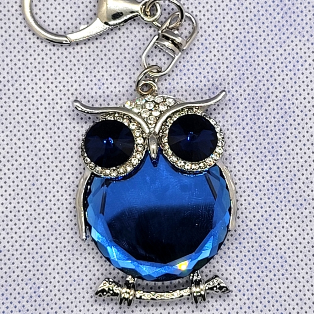 Rhinestone keychain with swivel and clasp.